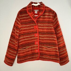 Koret Blazer Jacket Women’s Size Small Striped Pockets Boho